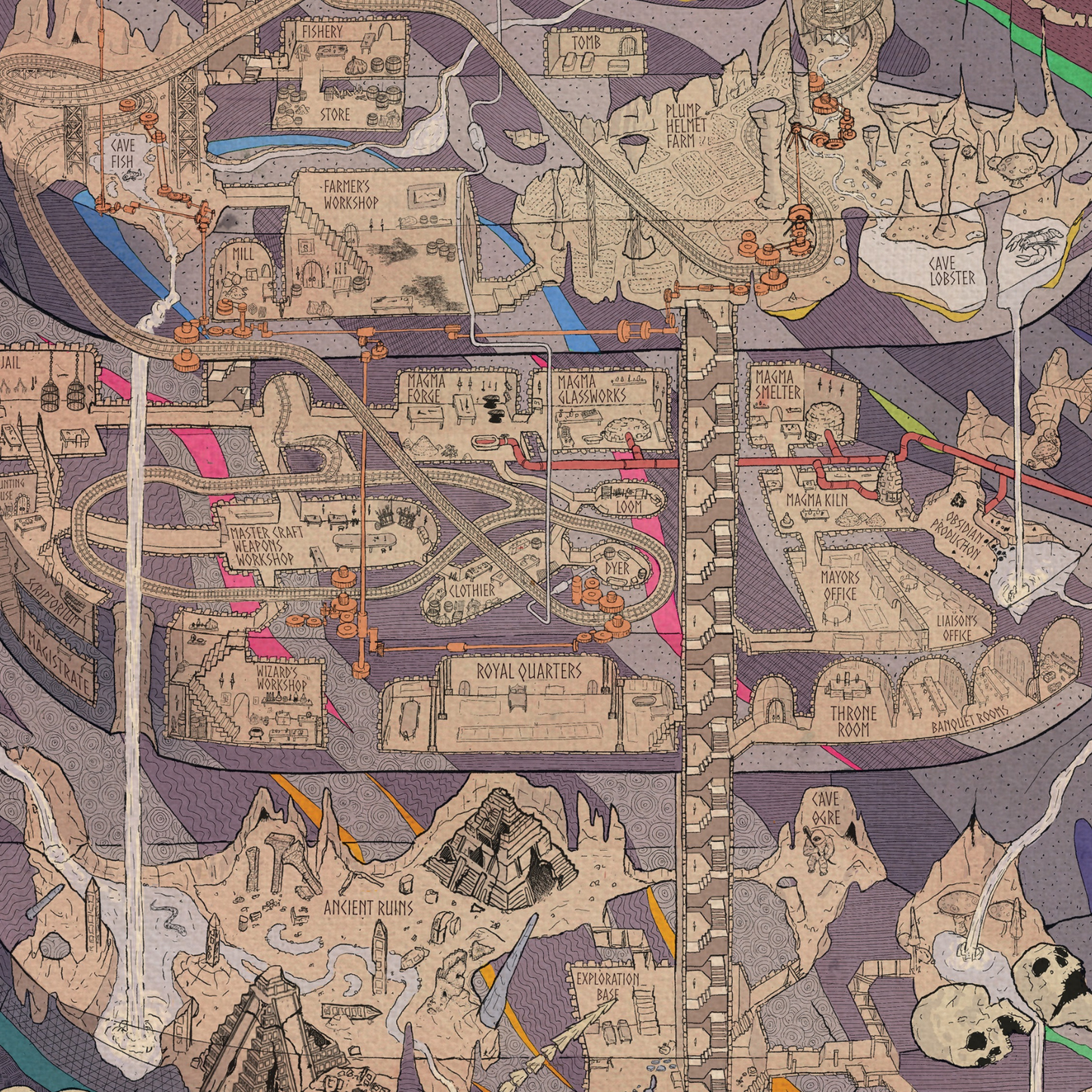 Dwarf Fortress Map Poster