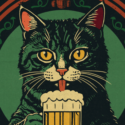 Drunken Cat Poster
