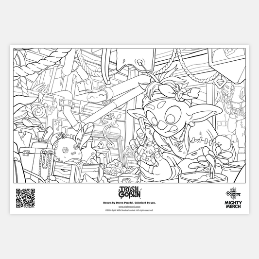 Trash Goblin Colouring Page
