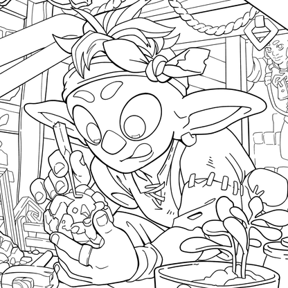 Trash Goblin Colouring Page
